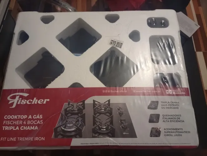 Cooktop a gás Fischer 4 bocas lacrado 