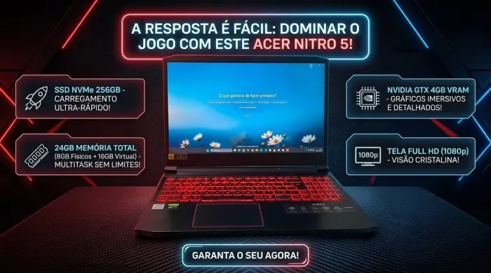 Notebook Gamer Nitro 5 , I5-10300H,256GB Ssd Nvme, Gtx 1650