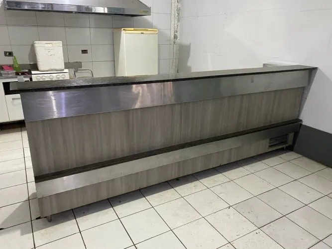 Balcão Vitrine + Balcão de Atendimento 2,5m (Ideal p/ Lanchonetes, bares e padarias)