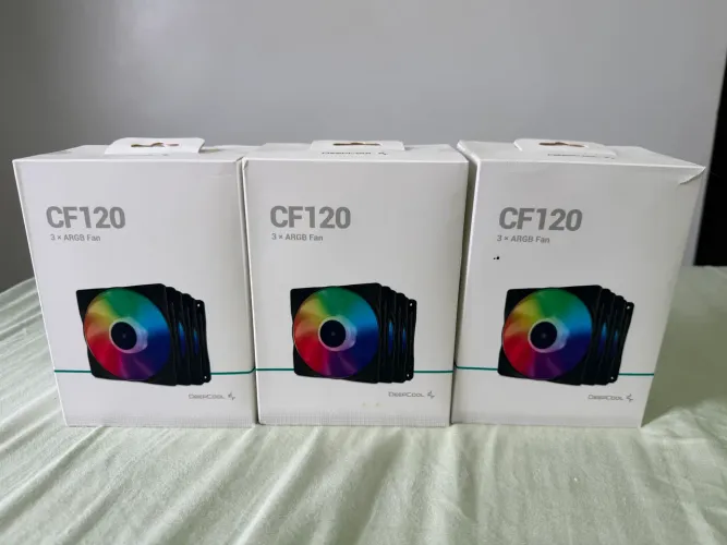 Kit Cooler FAN com 3 unidades DeepCool, CF120 ARGB 