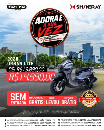 Shineray Urban Lite 150 EFI - Financiamento Sem Entrada em até 48x