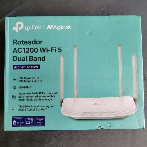 Roteador TP-Link Archer C20 W 433Mbps - 3 Antenas 5 Portas