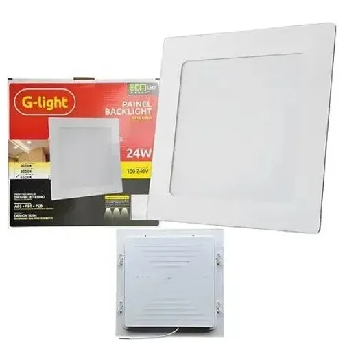 Painel 24W LED 6500K embutir G-Light quadrado