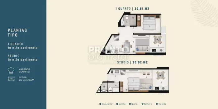 Flat com 1 quarto em Carneiros