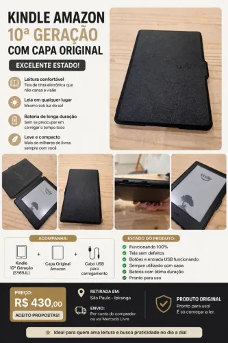 Kindle 10° geração com capa original