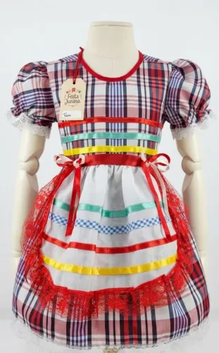 Vestido junino  xadrez