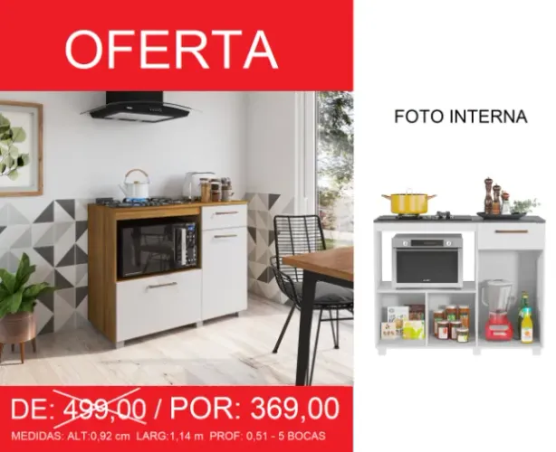 BALCAO KOOKTOP - DISPONIVEL EM 2 CORES = TEMOS PRONTA ENTREGA