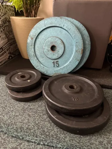 Kit 60Kg - 2 Anilhas de 15, 10 e 5kg - Ferro Fundido [R$ 9,00 o KG]