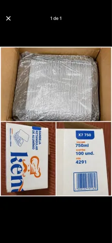 Vendo caixa de marmitex de alumínio nova, nunca usada