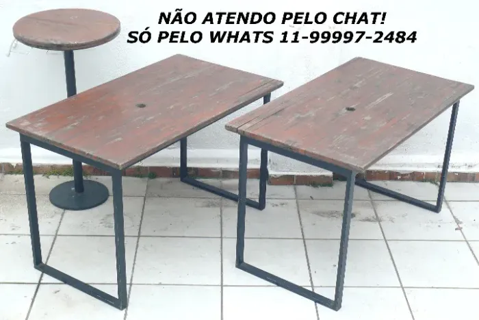 Mesa de madeira e ferro LEIA o anúncio