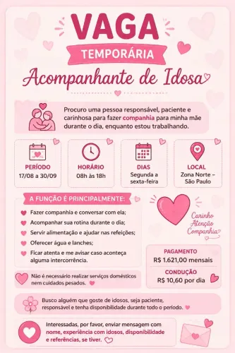 Acompanhamento de Idosa-Temporária 