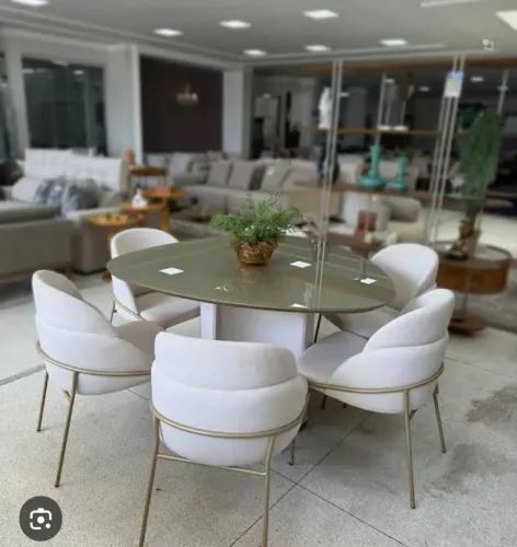 Vendo mesa organica com 6 cadeiras