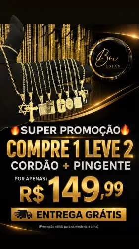 Cordões banhados a ouro 18k promoção compre 1 leve 2