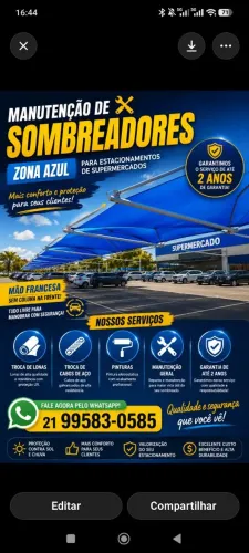 Manutenção toldos.