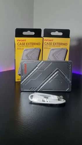 Case para HD de 2,5 Polegadas com USB 3.1 e Led Colorido