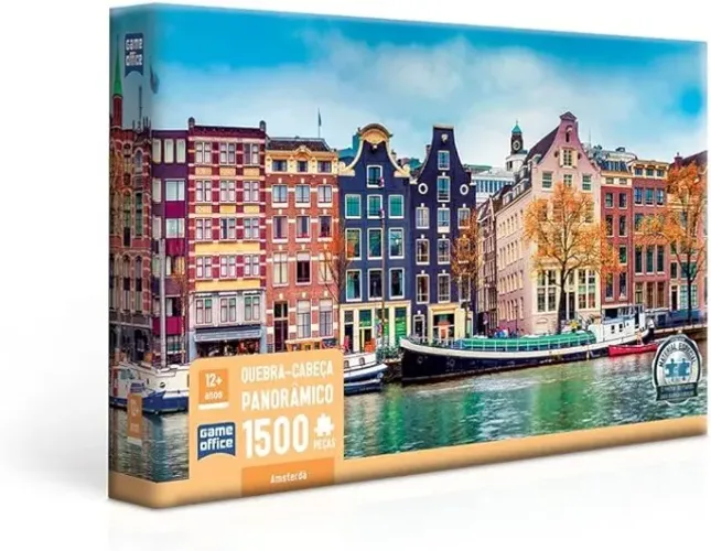 Quebra-cabeça Amsterdã / 1500 peças Panorâmico / Lacrado Original / Envio Rápido