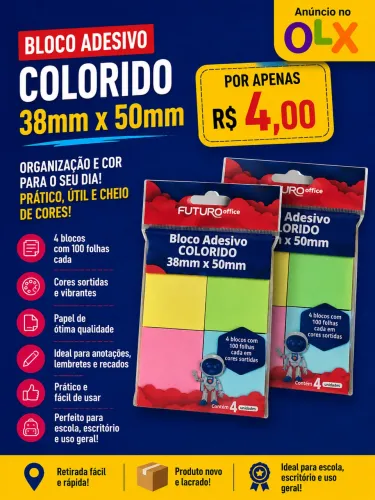 BLOCO ADESIVO COLORIDO