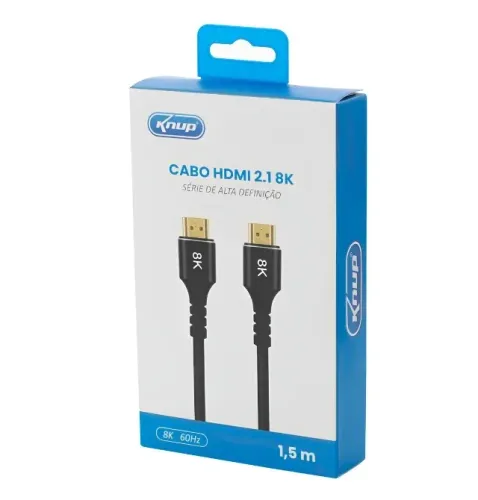 Cabo HDMI Premium 2.1 - 4k 120Hz - Quad HD 240Hz - Full HD 360Hz (Comprimento 1,5M)