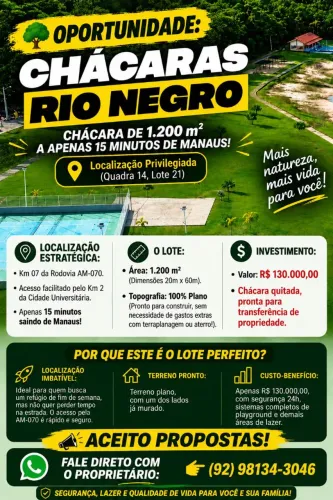 Excelente Chácara pertinho de Manaus