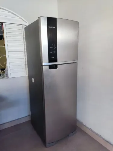 Geladeira Nova Brastemp Frost Free Duplex 400 Litros Cor Inox com Freeze Control - BRM54JK