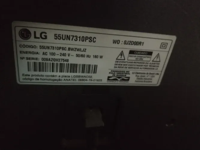 Televisão LG de 55 polegadas