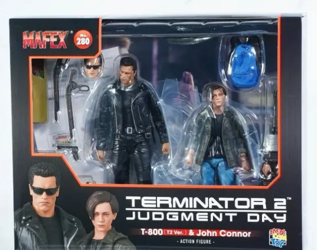 Figura de ação Mafex No.280 T-800 (T2 Ver.) & John Connor