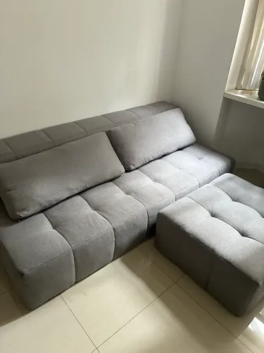 Sofá Cinza 2 Lugares Impermeabilizado  