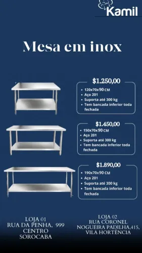 Mesa em Inox