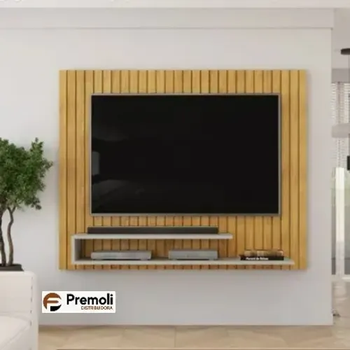 Painel Ripe 1.34 Tv 55 C/Nichos Cor Cedro/Bali