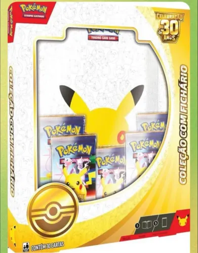 BOX COM FICHÁRIO LACRADO POKÉMON 30 ANOS 