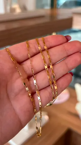 CORRENTE PIASTRINE OURO 18K