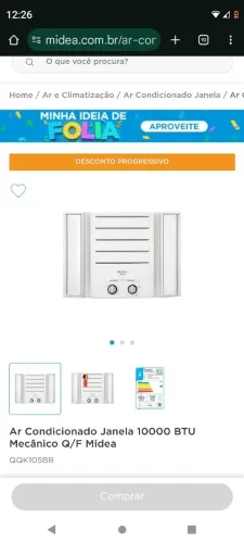 Ar condicionado Springer 10mil BTUs de janela