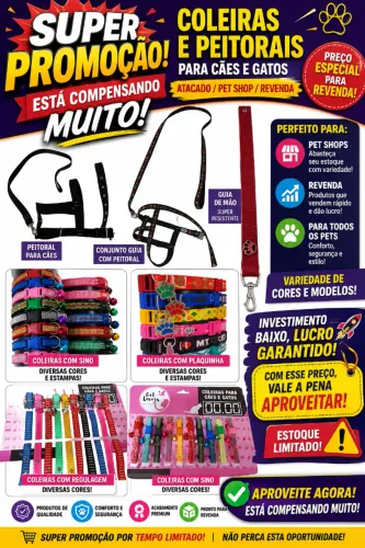 Kit Pet Shop Para Revenda Mix De Acessórios Para Cães E Gato