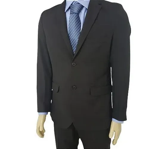 Terno tam 48 Oxford preto corte acinturado