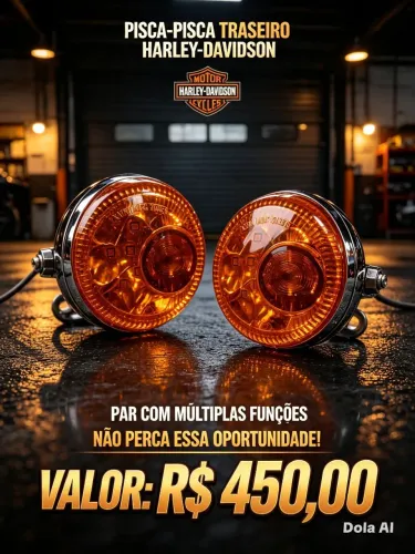Par de pisca da moto harley-davidson original dupla função traseiro