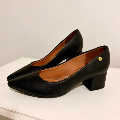 Scarpin Vizzano Feminino Salto Bloco Bico Fino 36