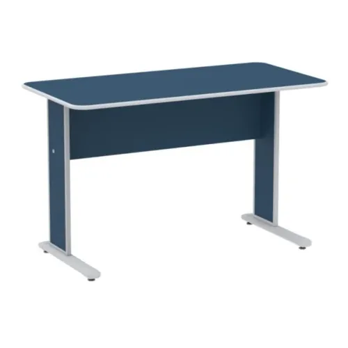 Mesa Escritório Sem Gavetas Azul Tampo Amplo Design Moderno Maxxi 44086