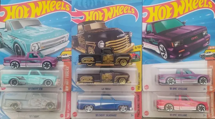 Lote de 8 Hot Wheels Pickups