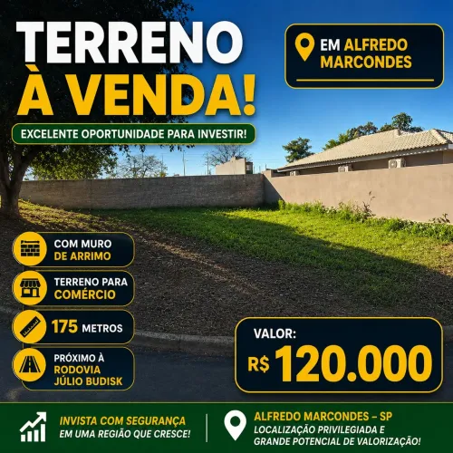 Terreno para comércio a venda com ótima localização e preço!!