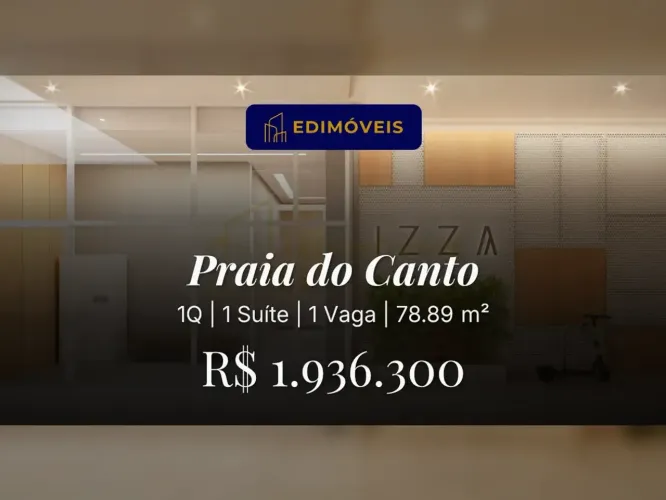 Praia do Canto| Apartamento 1 quarto com acabamentos de qualidade, não perca!