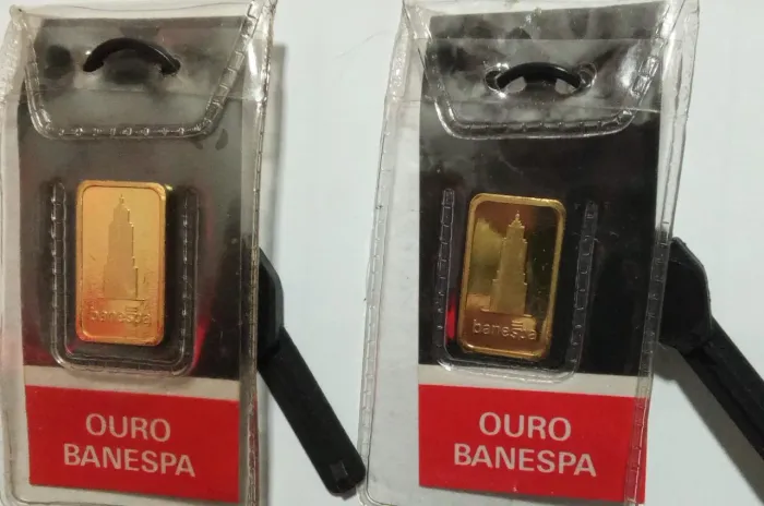 Barrrinhas ouro 24k históricas Banespa