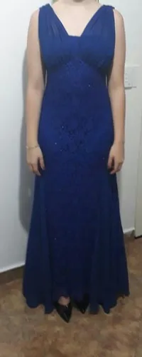 Vestido Longo De Festa Tam M Cor Azul