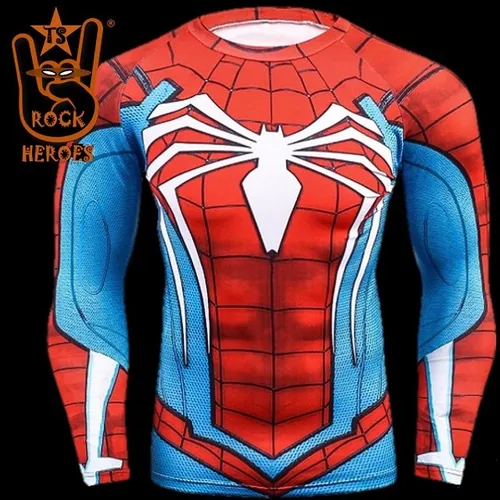 Camisa de Compressão Homem Aranha Game PS4 Rashguard Elastano Manga Longa