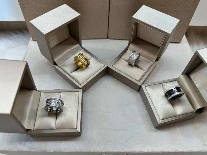 aliança anel bvlgari o par duplo banho de ouro 18 k 
