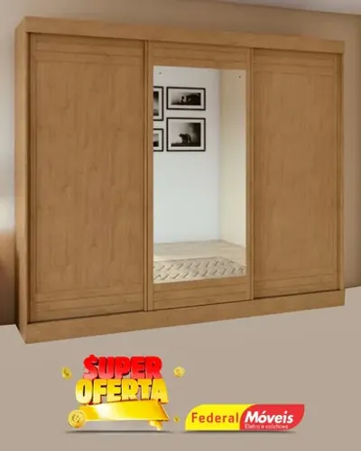 Guarda Roupa 3 Portas de Correr 6 Gavetas Espelho Direto da Fabrica Promoção