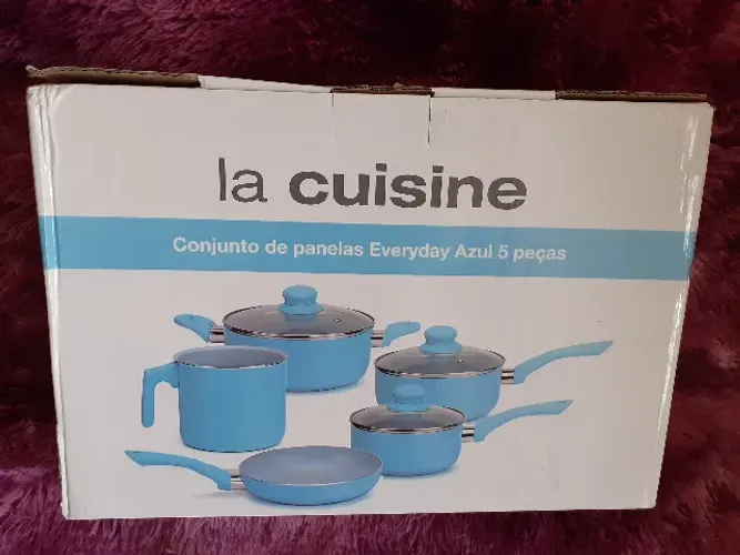 Conjunto de panelas Azul 5 peças La Cuisine Shoptime