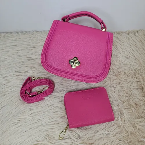 Kit Aline 2 peças 1 bolsa pequena + 1 carteira COR PINK