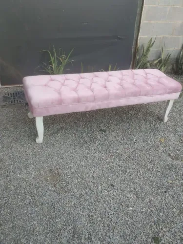 Recamier Grande Cor Rosa - 140x45 | Espuma de 7cm | Estrutura de Madeira | R$