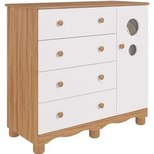 Comoda Infantil 4 Gavetas Nova Carvalho