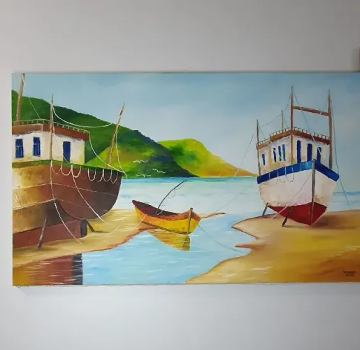 O barco II - quadro - óleo sobre tela